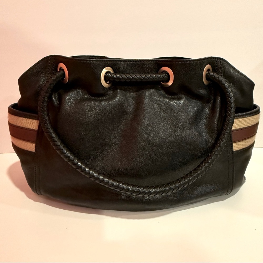 Cole Haan Small Denney Bag Black Chestnut Spectator Saddle Unit Style B21826